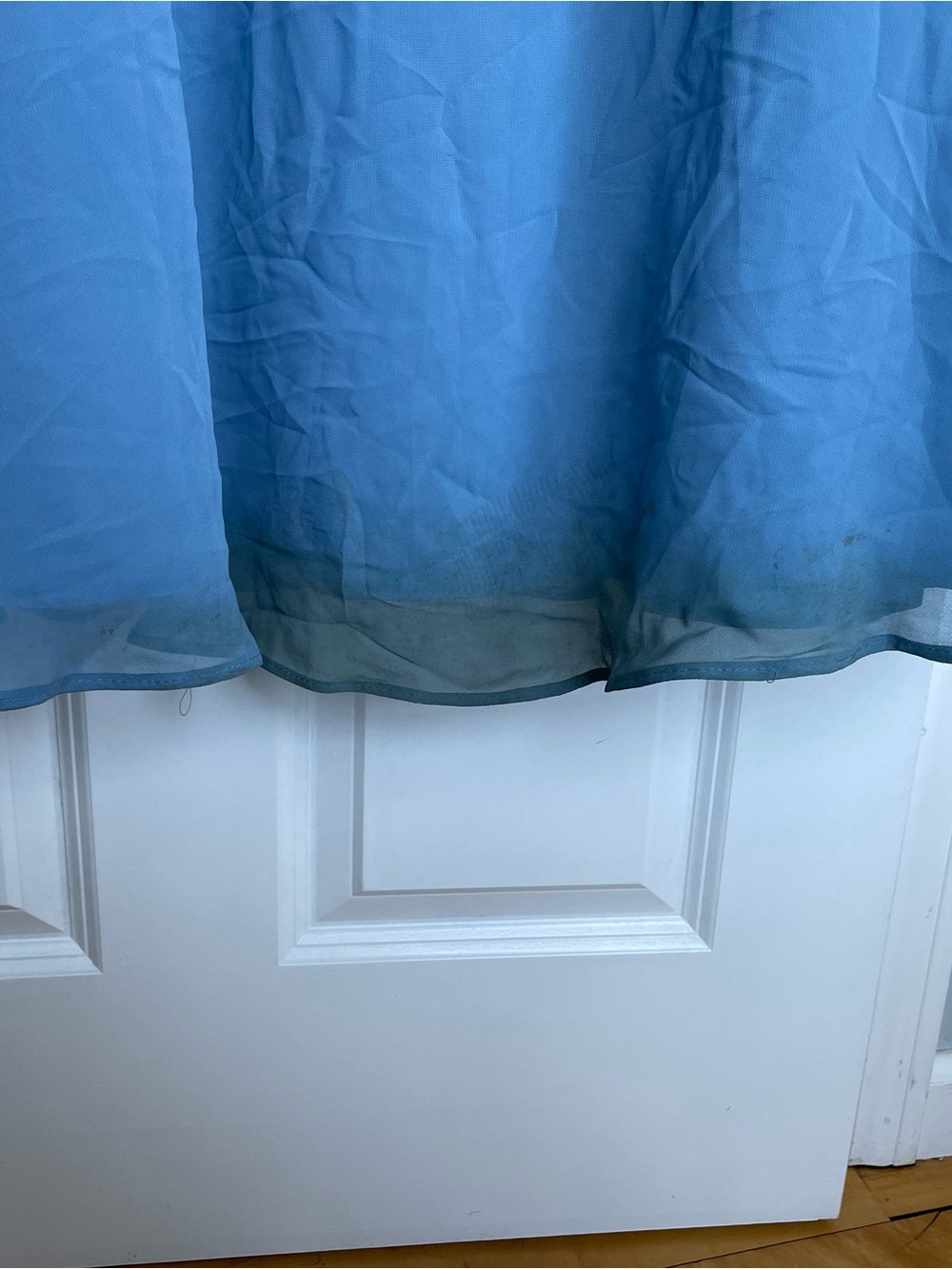 Azazie Steel Blue Cowl Neck Spaghetti-Strap Maxi Dress - Picture 4 of 8